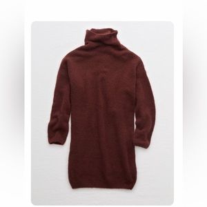 Aerie Turtleneck Sweater Dress - Maroon